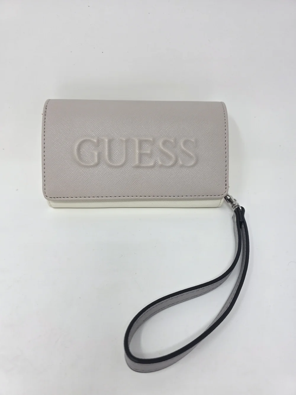 RARE GUESS Laken Smartphone Wristlet Wallet Phone Compartment Spellout Blush NWT